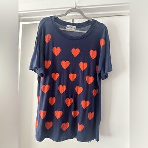 Wildfox Navy Tee with Red Hearta